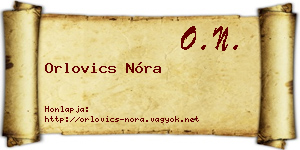 Orlovics Nóra névjegykártya