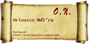 Orlovics Nóra névjegykártya