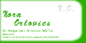 nora orlovics business card